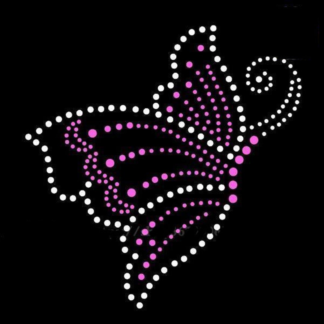 Butterfly Rhinestone Transfer, Iron on Hot Fix, Rhinestone Transfer ...
