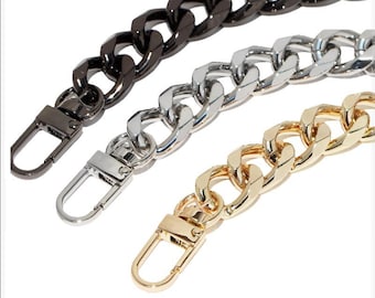 15mm High Quality Purse Chain,Aluminum Replacement Chain Shoulder Strap Metal link Clasp Purse Chain bag chains replacement,Bag Handle Chain