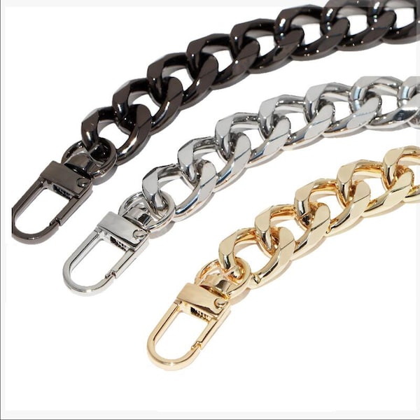 15mm High Quality Purse Chain,Aluminum Replacement Chain Shoulder Strap Metal link Clasp Purse Chain bag chains replacement,Bag Handle Chain