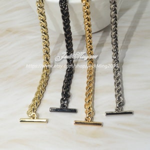 5mm hochwertige Geldbörse Kette, Metall Schulter Handtasche Gurt, Ersatz Griff Kette, Metall Crossbody Tasche Kettengurt T-Verschlüsse, 168-1