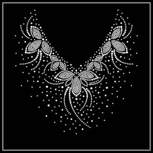Transfert de strass de fleurs, Fer sur hot fix, Transfert de strass Bling Hot Fix Fer sur Patch Motif Design Transfer, Crystal Bling Motif, Z318