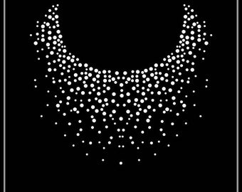 Rhinestone Transfer, Iron on hot fix, Rhinestone Transfer Bling Hot Fix Iron on Patch Motif Design Transfer, Crystal Bling Motif, Z205