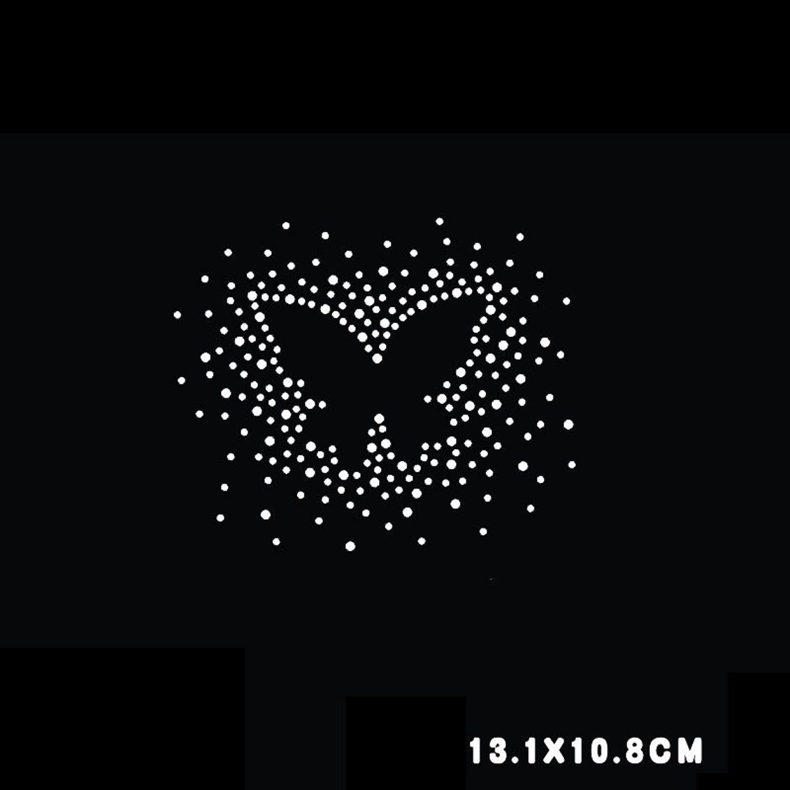 Butterfly Rhinestone Transfer Bling Hot Fix Iron on Patch Motif Design ...