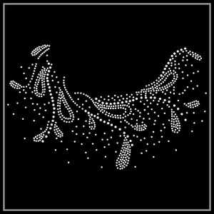 Transfert de strass de fleurs, Fer sur hot fix, Transfert de strass Bling Hot Fix Fer sur Patch Motif Design Transfer, Crystal Bling Motif, Z51