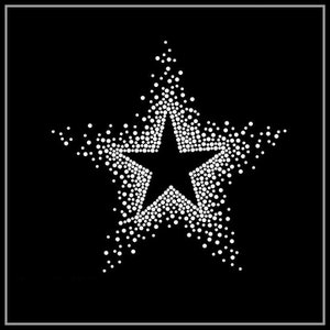 Star Rhinestone Transfer, Iron on hot fix, Rhinestone Transfer Bling Hot Fix Iron on Patch Motif Design Transfer, Crystal Bling Motif, Z66