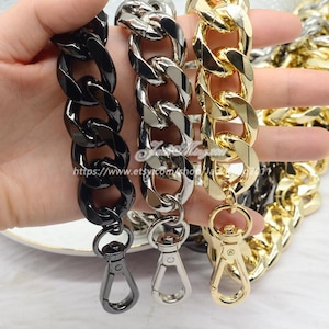 Catena per borsa di alta qualità da 22 mm, tracolla per borsa in metallo, catena di ricambio per manico, tracolla a catena spessa in metallo, catena per manico per borsa, L1169