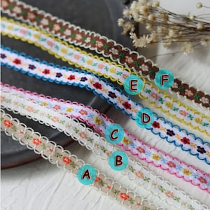 1 Yard Flower Jacquard Ribbon Geometric Woven Trim Border Embroidered Ribbon Sewing Trim Craft Ribbon Jacquard Trim, 822