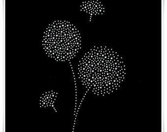 Dandelion Rhinestone Transfer, żelazko na gorąco, transfer kryształków Bling Hot Fix żelazko na naszywce motyw projektowy Transfer, kryształowy motyw Bling, Z116