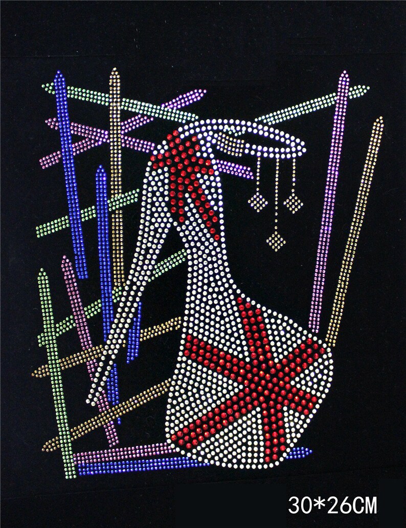 Iron on hot fix Design motif for shirts Rhinestone Transfer Bling Hot Fix Iron on Patch Motif Design Transfer TZ439 Bling shirts