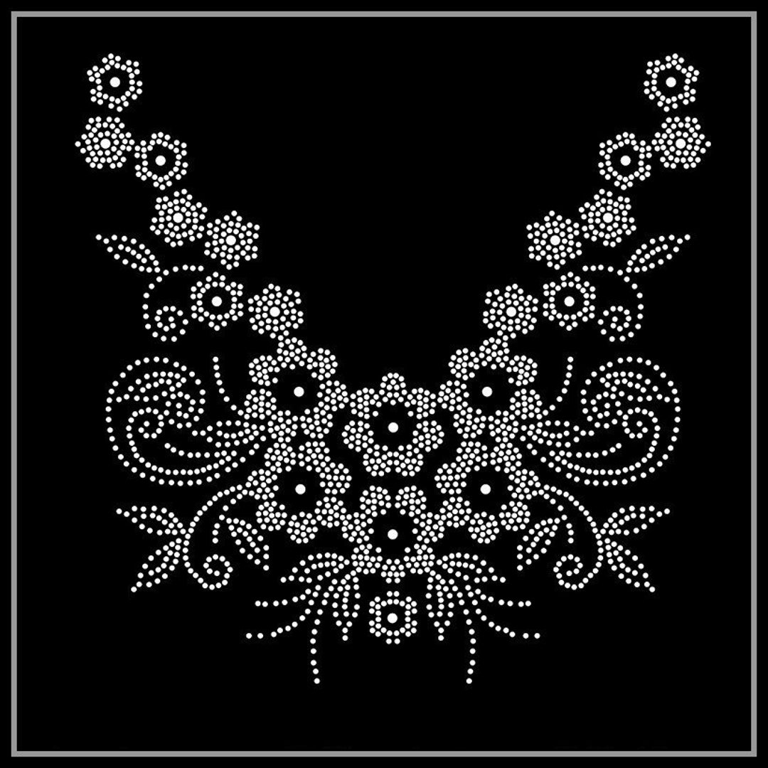 Flower Rhinestone Transfer, Iron on Hot Fix, Rhinestone Transfer Bling ...