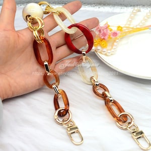 A piece of Acrylic Purse Chain,Metal Shoulder Handbag Strap,Handcraft Material for Handbag Making,Fashion Acrylic Chain,Handle Bag Chain,Y33