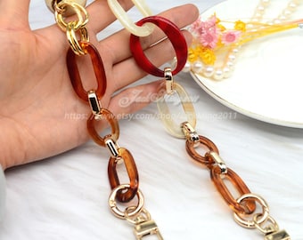 A piece of Acrylic Purse Chain,Metal Shoulder Handbag Strap,Handcraft Material for Handbag Making,Fashion Acrylic Chain,Handle Bag Chain,Y33