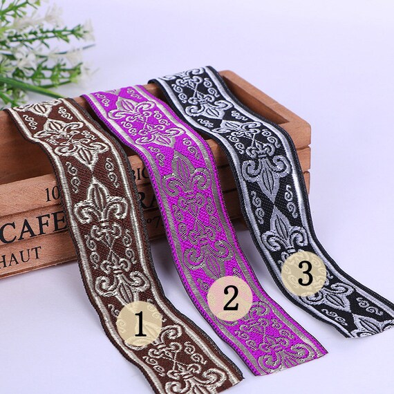 bal バル JACQUARD 8 Yards Jacquard Ribbon 1.3 Inch Wide 33mm, Embroider Trim