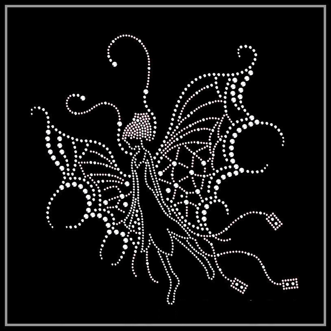 Trasferibile A Caldo Con Strass Farfalla - Abbellimento Moda Per Cucito - 1 Pezzo