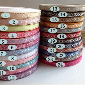 1 Yard  jacquard ribbon 0.47 inch wide 1.2cm embroider trim embroidered ribbon jacquard trim, vintage ribbon,woven trim,sewing supply,644