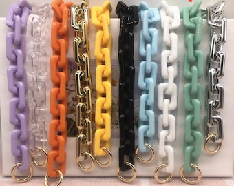 DIAOD Women Acrylic Shoulder Bag Strap Acrylic Chain Color Chic Solid Color or Mix Color Messenger Handbags Belts Color : B, Size : Gold Hook 60cm DIAOD Women Acrylic Shoulder Bag Strap Acrylic Chain Color Chic Solid Color or Mix Color Messenger Handbags Belts Color : B, Size : Gold Hook 60cm