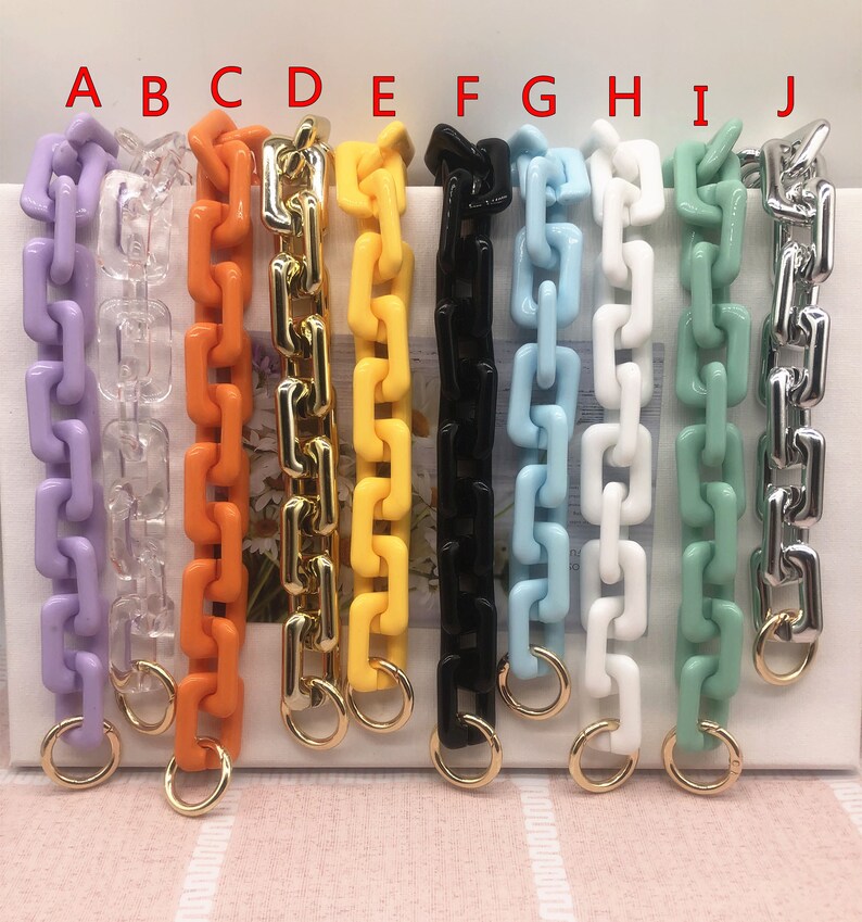 A piece of Acrylic Chain Purse Chain Metal Strap Handle Plastic Handles for Bag, Handcraft Material for Handbag Making, L1299 