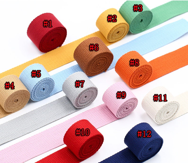 378 bag strap for tote bag Upholstery Webbing 2 Yards Cotton Webbing 1 Inch Wide For Bag handles Thick Strong Bag Purse Cotton Webbing