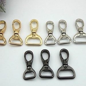 10pcs Lobster Claw fermagli, girevole Trigger Clips automatici Loop, cintura fibbia Hoop, Handbag Purse Bag primavera ganci, individuazione di borsa, borsetta Snap, 13
