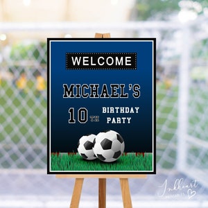 Soccer Birthday Sign Template, Printable Soccer Welcome Sign, Birthday Welcome Template For Boys, Soccer Party Sign, Futbol Sign, BBF01