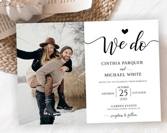 We Do Wedding Invitation Template, Editable We Do Invitation, Photo Wedding invitation, Editable Modern Wedding Invitation, ANNA