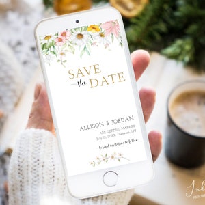 Save the Date bearbeitbare Vorlage, elektronische Save the Date, Save the Date Karten, druckbare Save the Date, Digital Save the Date, ALLISON
