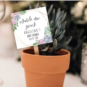 Watch Me Grow Tag, Baby Shower Succulent Tag, Plant Favor Tag, Gift Tag, Favor Tag, Baby Shower Favor, Succulents Tags, Thank You Tag, SUCCU
