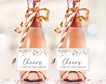 Zeg ja tegen champagne-etiketten, afdrukbare mini-champagneflesetiketten, ELISA