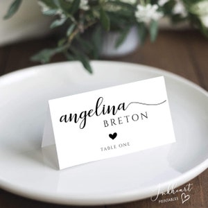 Modelo de cartão de lugar, cartões de lugar editáveis, cartões de nome de mesa, cartões de lugar de casamento, cartão de lugar de eucalipto, cartão de visita, ANNA