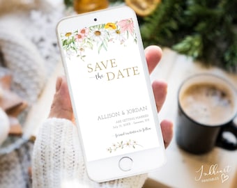 Save the Date Editable Template, Electronic Save the Date, Save the Date Cards, Printable Save the Date, Digital Save the Date, ALLISON