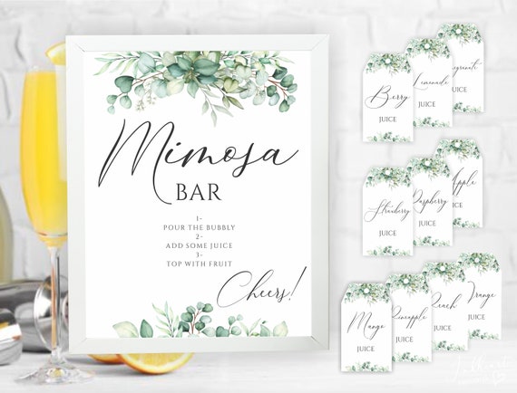 Mimosa Bar Print, Labels & Tags