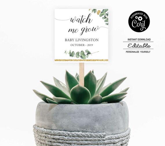 wedding Favor Tags Eucalyptus Favor Tags Plant Tags Let Love Grow Tags Favour Tags GP1 Greenery favor tag Printable Tags
