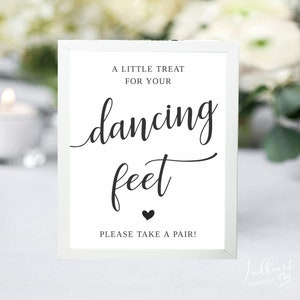 Flip Flop Sign, Pintable Dancing Feet Sign, Dancing Shoes Sign, A Little Treat for your Dancing Feet, ANNA
