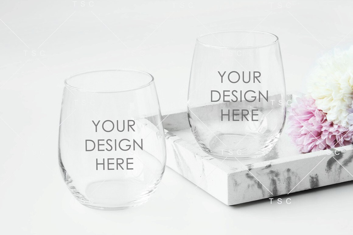 Download Wine Glass Mockup Stemless Wine Glass Image Wine Glass Etsy