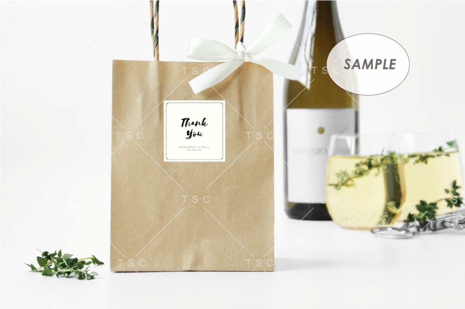 Kraft Paper Bag Sticker Mockup / Square Label / Square Sticker Etsy