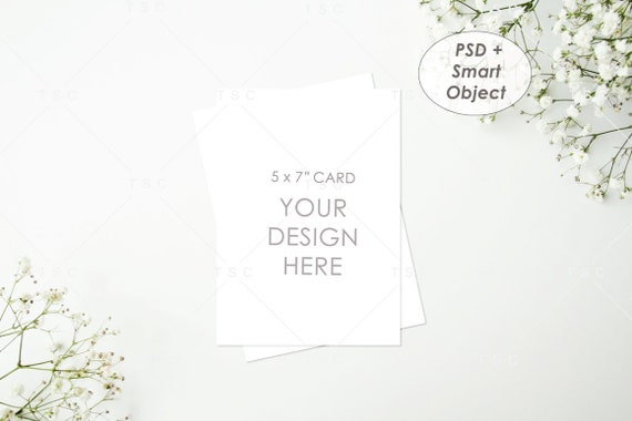 5 X 7 Invitation Card Mockup Wedding Invitation Etsy