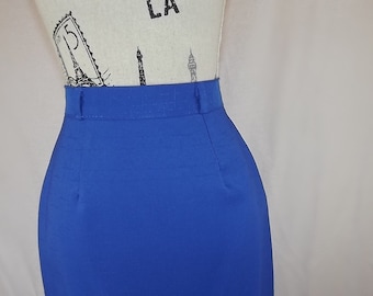 jupe crayon bleu vintage des années 1940