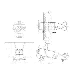レッドバロン ペダルプレーン フォッカー三葉機の設計図 **新モデル**