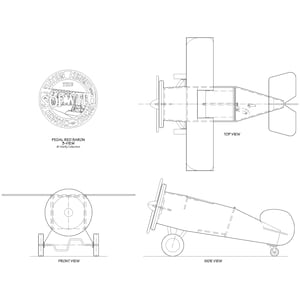 Flying Ace PEDAL PLANE Sopwith Camel monowing Plans