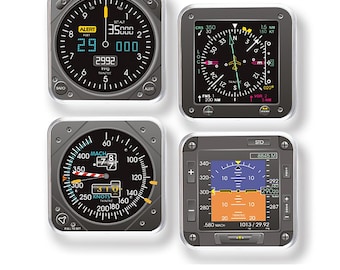 Coaster Set Cockpit Instruments Vintage or Modern