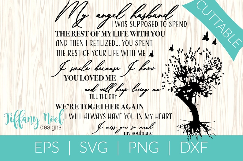 My Husband Is My Angel Quotes My Angel Husband Quote Eps Svg Png Tif Digital File | Etsy