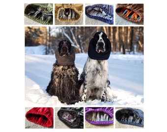 Waterproof snoods with flannel cotton - Ear protector - Warm Winter Snood - Waterproof dog snood - cocker springer cavalier spaniel snood