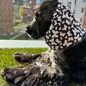 Cotton dog snood - Snoods for long-eared dogs - Ear protector - Dog snood - Dog ear cover - Cocker snood - Spaniel snood