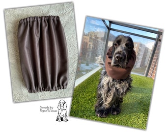 Dark brown thick waterproof snood - snoods for long-eared dogs - Ear protector - Dog snood - Snood - Waterproof dog snood - Dog ear cover