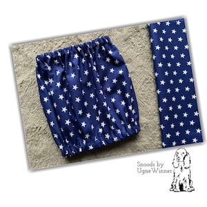 Cotton snood with stars- Snoods for long-eared dogs - Ear protector - Dog snood - Dog ear cover - cocker cavalier basset snood