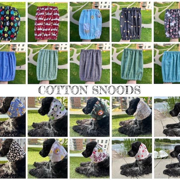 Cotton snoods - Snoods for long-eared dogs - Ear protector - Dog snood - Dog ear cover - Cocker spaniel snood - breathable summer snood