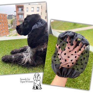 Breathable black dog snood - summer dog snood - simple endings - snoods for dogs - cocker cavalier poodle basset snood