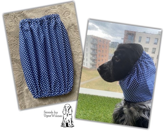 Blue Cotton Snood - Snoods for Long-eared Dogs - Ear Protector