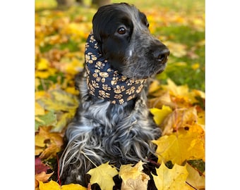 Waterproof thick snood 'Golden paws' - Dog snood - Waterproof dog snood - Cocker cavalier basset poodle setter snood - spaniel snood