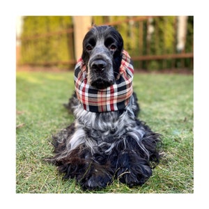 Tartan snood - warm and soft dog snood - winter dog snood - Cocker Cavalier Basset Springer Poodle snood - snood for spaniel